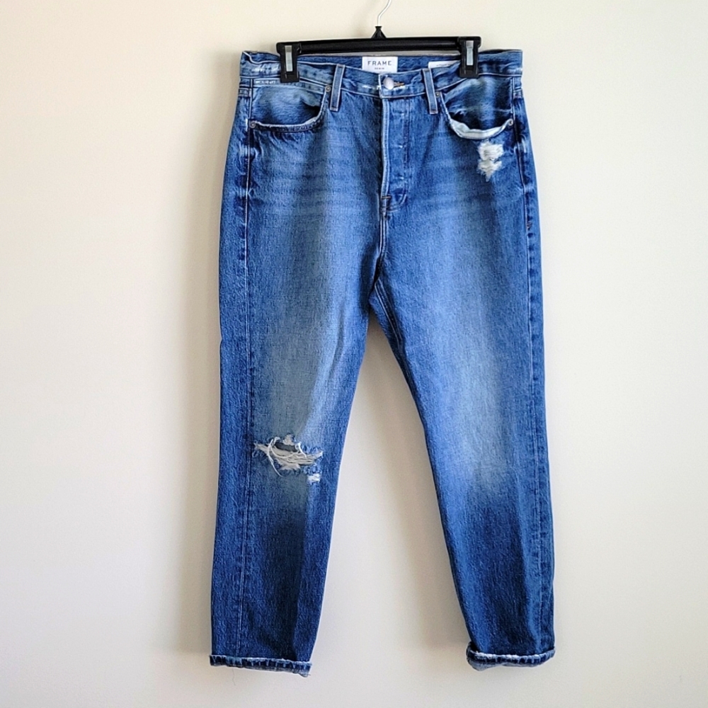 FRAME Le Pegged High Rise Distressed Jeans Size 29 Denim 100% Cotton